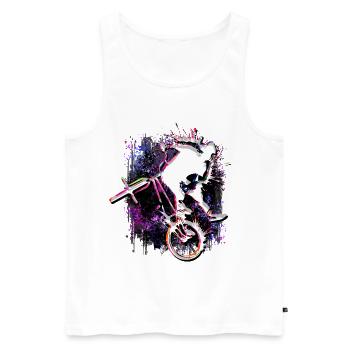 BMX Bike / BMX Bike / BMX Old School - Men's Premium Organic Tank Top - white - Front - AI Model Male 178 light (178cm)