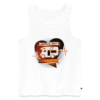 CAMPING BEAT - Herzschlag Orange Motorhome Camping - Men's Premium Organic Tank Top - white - Front - Michal (187cm)