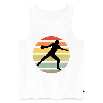 Discus throw Discus throw Athletics Retro Sport - Men's Premium Organic Tank Top - white - Front - AI Model Male 178 light (178cm)