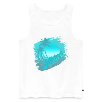 sunset blue - Débardeur bio Premium Homme - blanc - Devant - Michal (187cm)