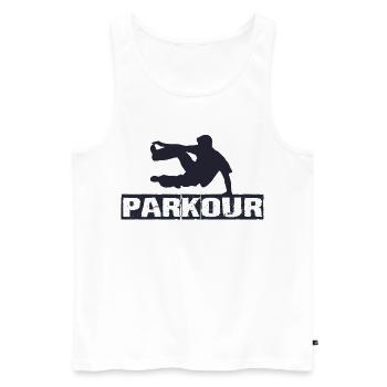 Parkour - Débardeur bio Premium Homme - blanc - Devant - Michal (187cm)