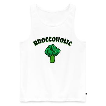 Drôles de phrases Vegan santé - Débardeur bio Premium Homme - blanc - Devant - Michal (187cm)