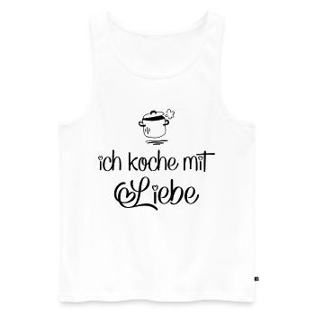 Kochen mit Liebe - Männer Premium Bio Tank Top - Weiß - Vorne - Michal (187cm)