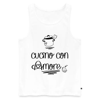 Kochen mit liebe - Männer Premium Bio Tank Top - Weiß - Vorne - Michal (187cm)