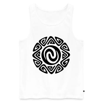 Symbole tribal noir polynésien - Débardeur bio Premium Homme - blanc - Devant - AI Model Male 178 light (178cm)