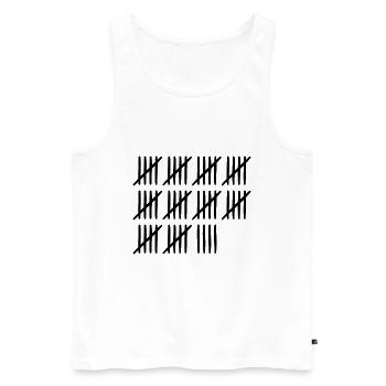 54 Geburtstag Strichliste - 54 Jahre alt - Männer Premium Bio Tank Top - Weiß - Vorne - Michal (187cm)