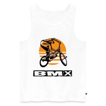 BMX - Men's Premium Organic Tank Top - white - Front - Michal (187cm)