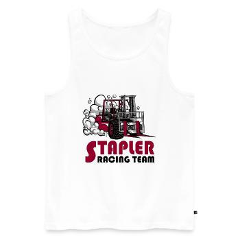 Stapler Racing Team - Männer Premium Bio Tank Top - Weiß - Vorne - Michal (187cm)
