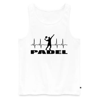 Padel - Men's Premium Organic Tank Top - white - Front - AI Model Male 178 light (178cm)