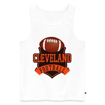 Cleveland Football Abzeichen Vintage - Männer Premium Bio Tank Top - Weiß - Vorne - Michal (187cm)