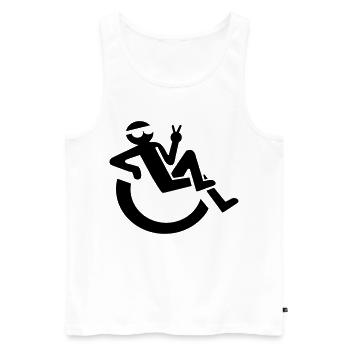 Entspannt fröhlich Rollstuhlfahrer Symbol * - Männer Premium Bio Tank Top - Weiß - Vorne - AI Model Male 178 light (178cm)