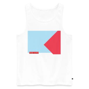 BLUE RED 2025 - Männer Premium Bio Tank Top - Weiß - Vorne - AI Model Male 178 light (178cm)