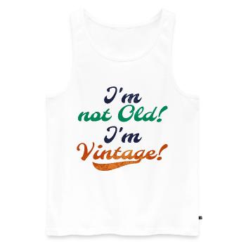 Alt Vintage Retro Statement - Männer Premium Bio Tank Top - Weiß - Vorne - Michal (187cm)