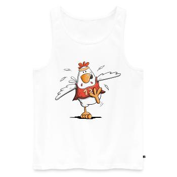 Running Chicken I Race Chickens I Marathon - Men's Premium Organic Tank Top - white - Front - Michal (187cm)