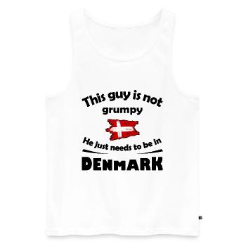 Denmark - Men's Premium Organic Tank Top - white - Front - AI Model Male 178 light (178cm)