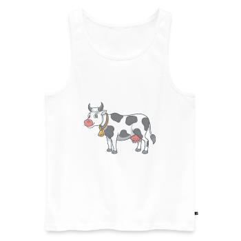 Kuh Cartoon Illustration Kawaii für Kinder - Männer Premium Bio Tank Top - Weiß - Vorne - Michal (187cm)