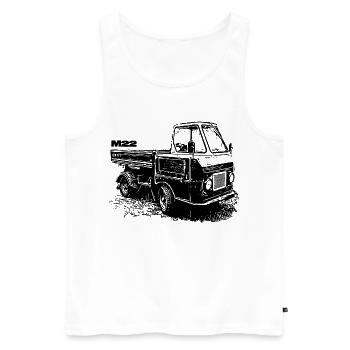 Multicar M22 - Männer Premium Bio Tank Top - Weiß - Vorne - AI Model Male 178 light (178cm)
