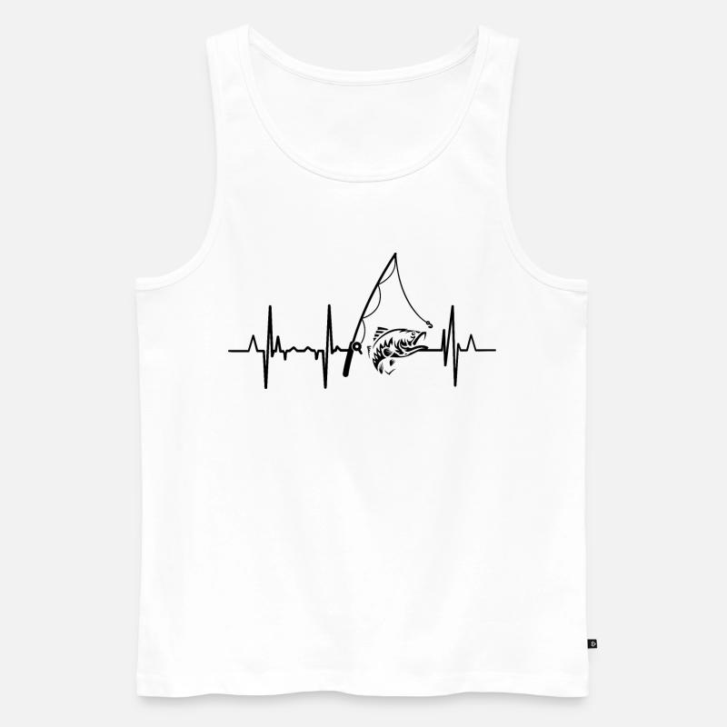 Fischerei Herzlinie - Männer Premium Bio Tank Top - Weiß