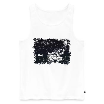 Carpe Koi - Débardeur bio Premium Homme - blanc - Devant - AI Model Male 178 light (178cm)