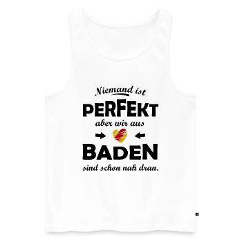 Perfekt aus dem Badener Land - Männer Premium Bio Tank Top - Weiß - Vorne - AI Model Male 178 light (178cm)