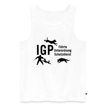 IGP Hundesport - Black - Männer Premium Bio Tank Top - Weiß - Vorne - AI Model Male 178 light (178cm)