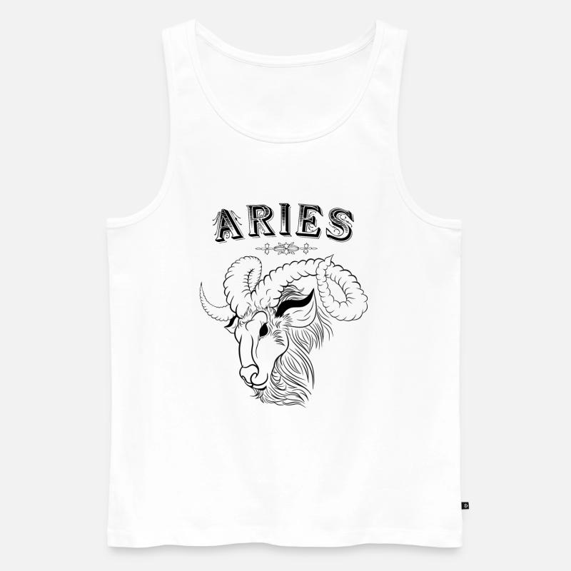 Aries Sternzeichen Widder - Männer Premium Bio Tank Top - Weiß