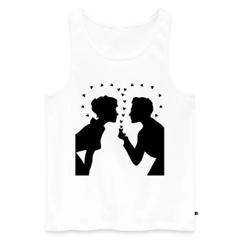 Love Silhouette – Valentine’s Day Couple Design - Männer Premium Bio Tank Top - Weiß - Vorne - Michal (187cm)