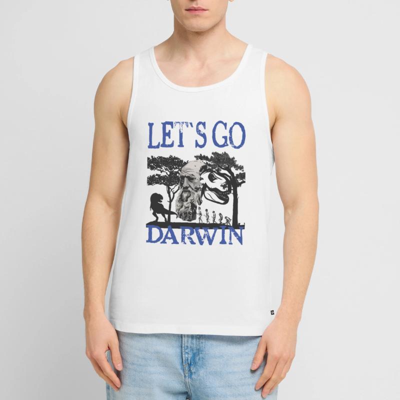 Charles Darwin Evolution textile gift idea Men's Premium Organic Tank Top