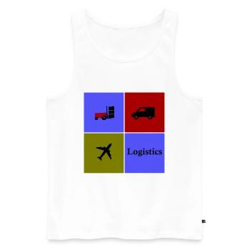 Logistics and Transport Team - Men's Premium Organic Tank Top - white - Front - Michal (187cm)