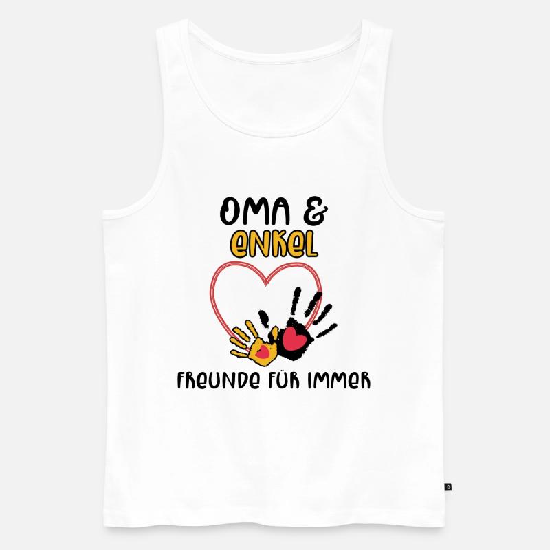 Großmutter Enkel Statement Oma - Männer Premium Bio Tank Top - Weiß