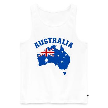 Australia Australia Flag - Men's Premium Organic Tank Top - white - Front - AI Model Male 178 light (178cm)