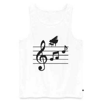 Klavier - Männer Premium Bio Tank Top - Weiß - Vorne - Michal (187cm)