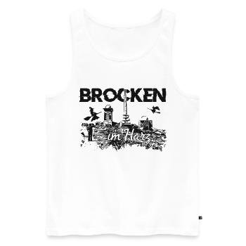 Brocken im Harz - Männer Premium Bio Tank Top - Weiß - Vorne - AI Model Male 178 light (178cm)