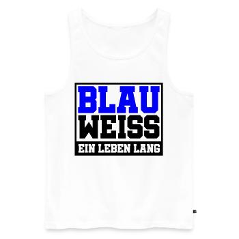 Blau Weiss ein Leben Lang | Farben änderbar - Männer Premium Bio Tank Top - Weiß - Vorne - AI Model Male 178 light (178cm)