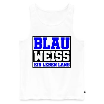Blau Weiss ein Leben Lang | Farben änderbar - Männer Premium Bio Tank Top - Weiß - Vorne - AI Model Male 178 light (178cm)