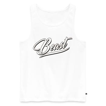 beast mode gym training kraft strong power energy - Men's Premium Organic Tank Top - white - Front - Michal (187cm)