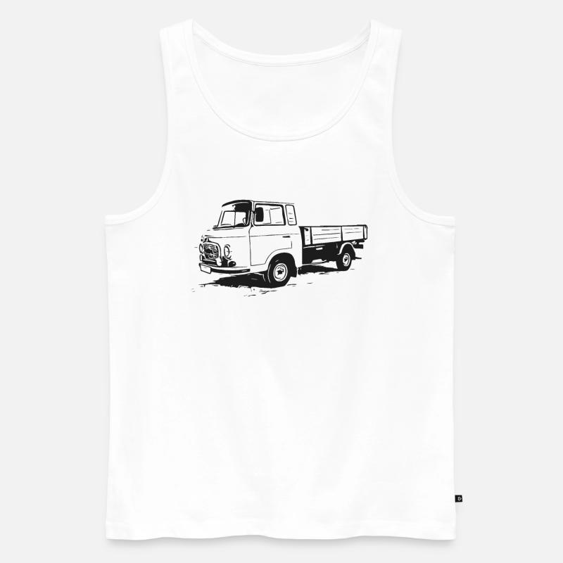 Barkas Pritsche - Pritschenwagen - Männer Premium Bio Tank Top - Weiß