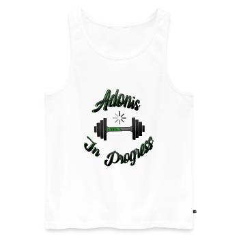 Adonis In Progress 2 - Männer Premium Bio Tank Top - Weiß - Vorne - AI Model Male 178 light (178cm)