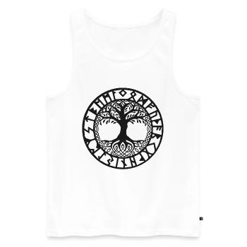 Baum des Lebens Symbol Der Wikinger - Männer Premium Bio Tank Top - Weiß - Vorne - AI Model Male 178 light (178cm)