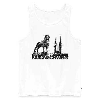 Braunschweig Löwe - Männer Premium Bio Tank Top - Weiß - Vorne - Michal (187cm)
