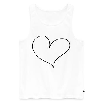 Cœur / Amour - Débardeur bio Premium Homme - blanc - Devant - AI Model Male 178 light (178cm)