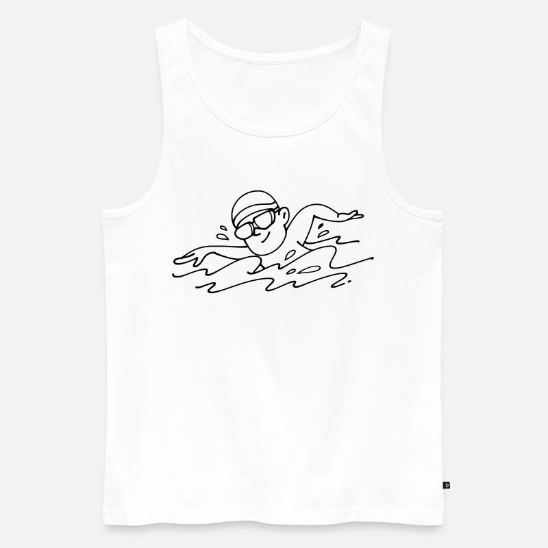 Schwimmer - Männer Premium Bio Tank Top - Weiß