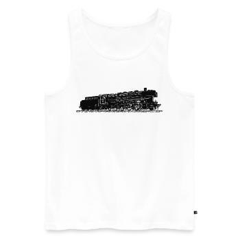 Locomotive à vapeur 44 508 DB - Débardeur bio Premium Homme - blanc - Devant - Michal (187cm)