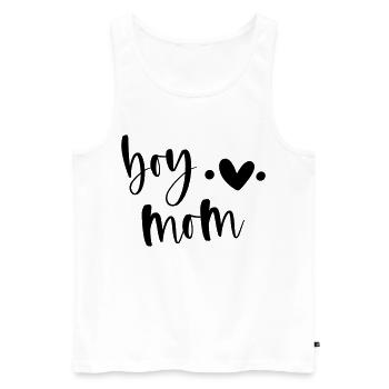 boy mom | Mama | beste Mama | Geschenkidee - Männer Premium Bio Tank Top - Weiß - Vorne - Michal (187cm)
