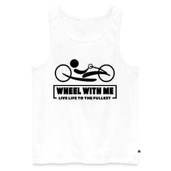 Roule avec moi avec mon handbike en fauteuil roulant * - Débardeur bio Premium Homme - blanc - Devant - Michal (187cm)