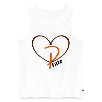 Pfalzlust - Herz der Pfalz - Männer Premium Bio Tank Top - Weiß - Vorne - AI Model Male 178 light (178cm)