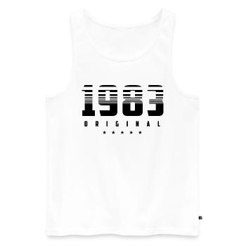 Geboren 1983 das Original - Männer Premium Bio Tank Top - Weiß - Vorne - Michal (187cm)