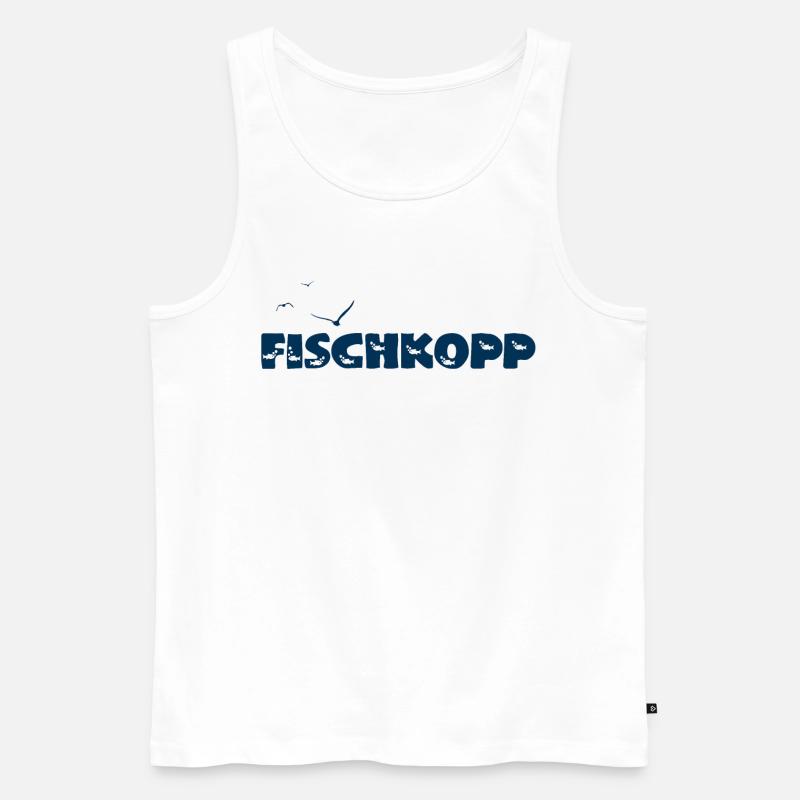 Fischkopp - Männer Premium Bio Tank Top - Weiß