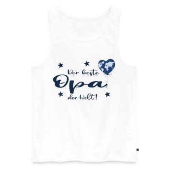 Der beste Opa der Welt mit Herz und Weltkarte - Männer Premium Bio Tank Top - Weiß - Vorne - AI Model Male 178 light (178cm)