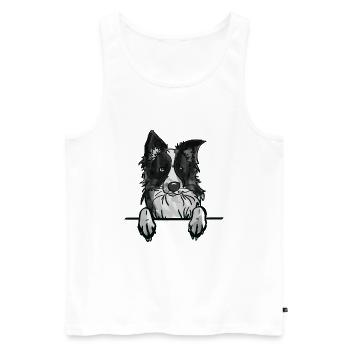 Border Collie Hund für Guckhundeliebhaber - Männer Premium Bio Tank Top - Weiß - Vorne - Michal (187cm)